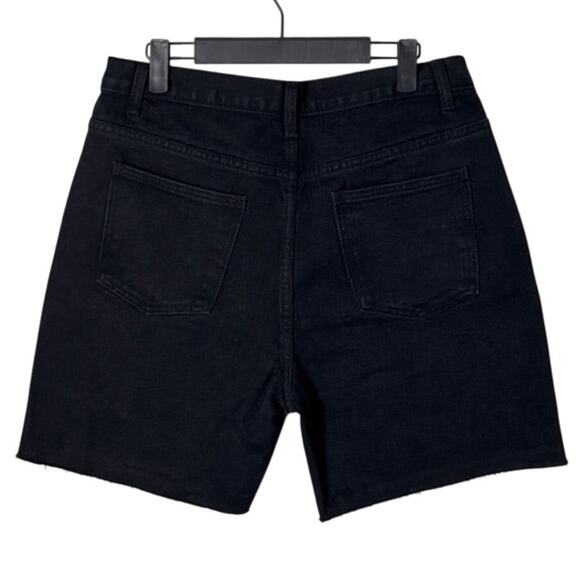 NWT Pretty Little Thing Washed Black Longline Fitted Denim Shorts Sz 8 US/12 UK - Picture 5 of 11